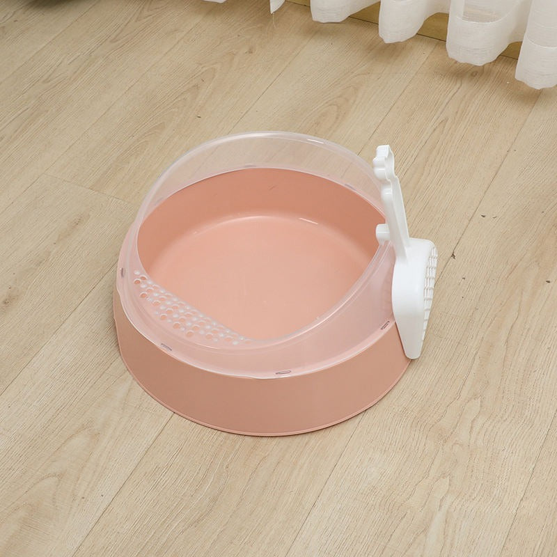 Large Semi-Enclosed Cat Litter Box with Shovel - Haven & Paw