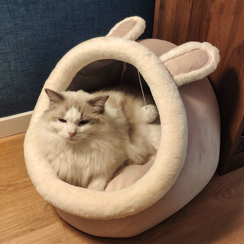Cat Litter Villa Semi-enclosed Removable And Washable Cat House - Haven & Paw