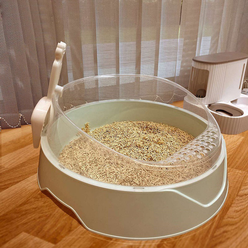 Large Semi-Enclosed Cat Litter Box with Shovel - Haven & Paw