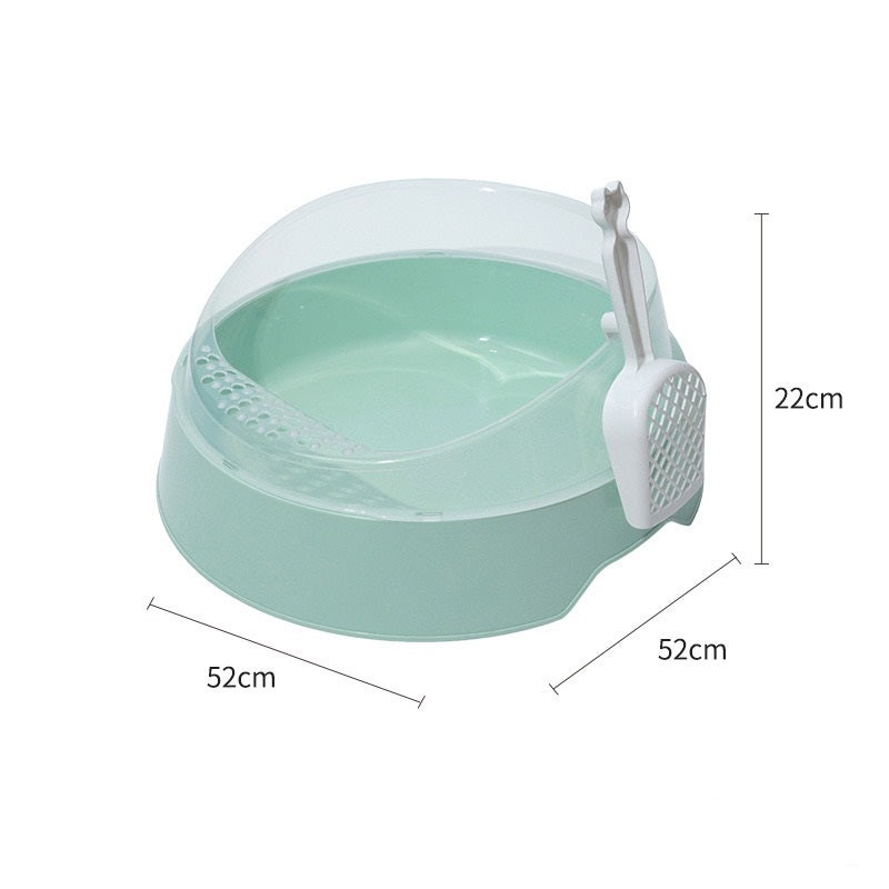 Large Semi-Enclosed Cat Litter Box with Shovel - Haven & Paw