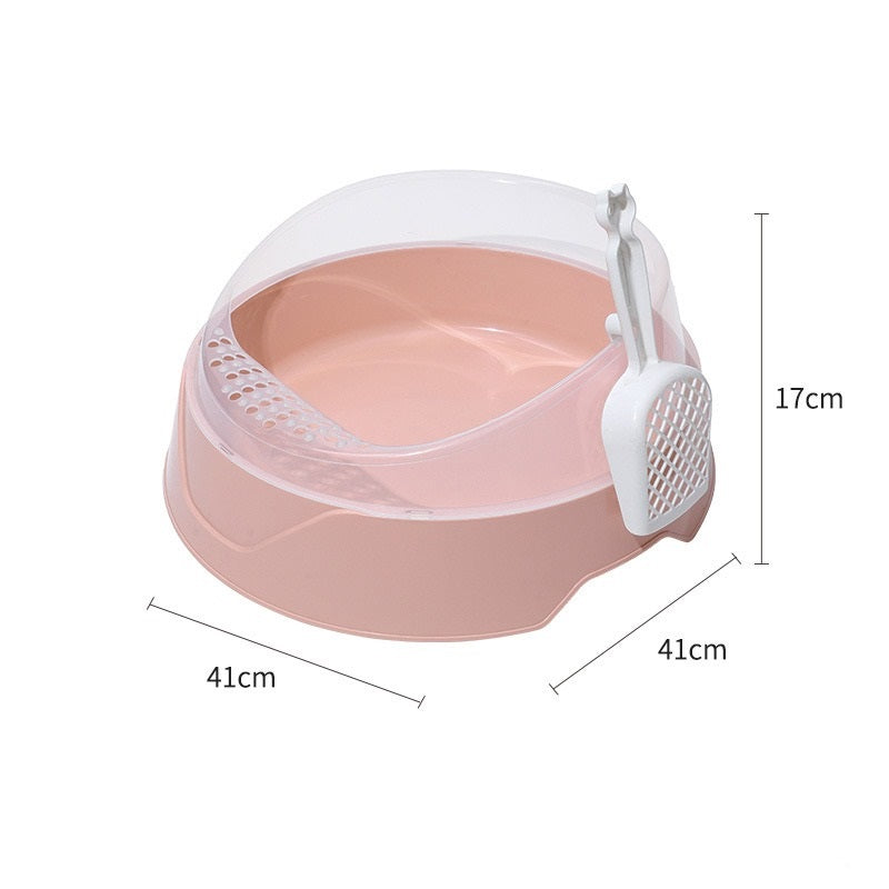 Large Semi-Enclosed Cat Litter Box with Shovel - Haven & Paw